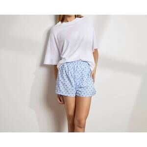 NEW THE SLEEP CODE unisex swiss dot cotton boxer in light blue